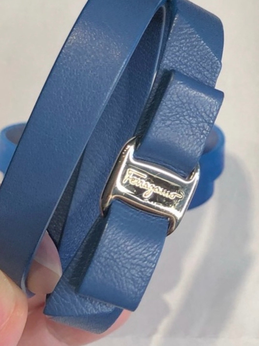 🔥SALE 💙 FERRAGAMO Vara Bow Double Wrap Bracelet – Blue